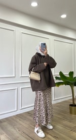 Leopar Desenli Etek