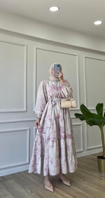 Lila - Ham Keten Elbise 