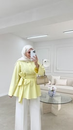 Loe Bağlamalı Gömlek Sarı