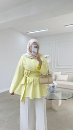 Loe Bağlamalı Gömlek Sarı