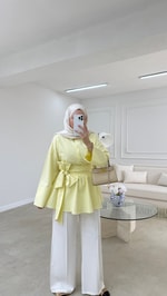 Loe Bağlamalı Gömlek Sarı
