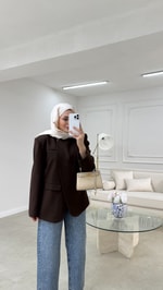 Luna Blazer Ceket Acı Kahve