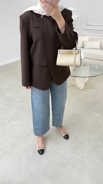 Luna Blazer Ceket Acı Kahve