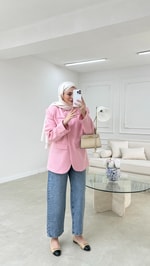 Luna Blazer Ceket Pembe 
