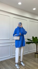 Mavi Üç iplik sweatshirt