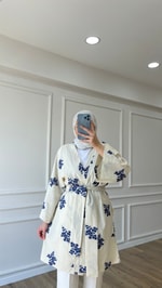 Nakışlı Kimono - Mavi