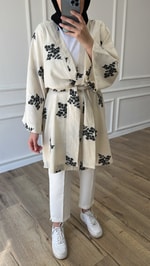 Nakışlı Kimono - Siyah
