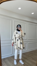 Nakışlı Kimono - Siyah