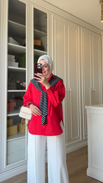 Neva Şallı Gömlek Kırmızı