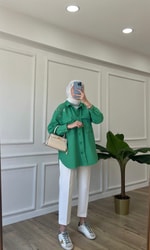 Omuz Detaylı Tüvit Gömlek - Benetton
