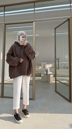 Oversize Sweatshirt-Acı Kahve 