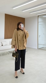 Pelerinli Trenç Camel