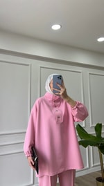 Pembe - Çıtçıtlı Eşofman Takımı