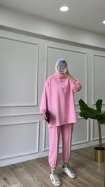 Pembe - Çıtçıtlı Eşofman Takımı