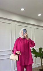 Pembe - Müslin Gömlek Takım 