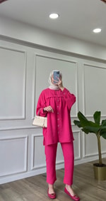 Pembe - Oversize Takım
