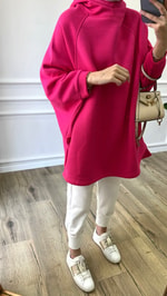 Pembe Yarasa Kollu Sweatshirt