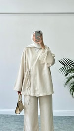 Pinteres Kimono Takım Bej