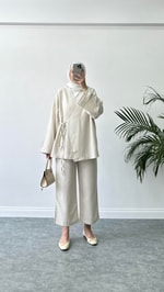 Pinteres Kimono Takım Bej