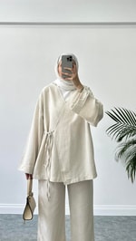 Pinteres Kimono Takım Bej