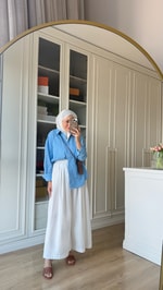 Poplin Pantolon Beyaz