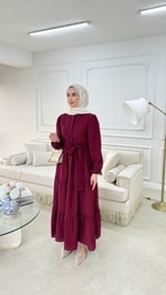 Pure Kat Elbise Bordo