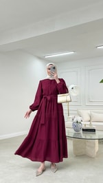 Pure Kat Elbise Bordo