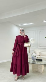 Pure Kat Elbise Bordo