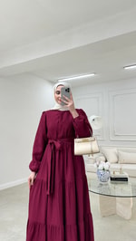 Pure Kat Elbise Bordo