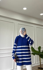 Saks - Çizgili Merserize Tunik