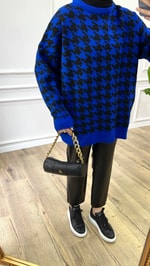 Saks - Kazayağı Desenli Kazak