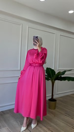 Saten Elbise - Pembe