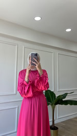 Saten Elbise - Pembe