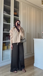 Saten Pantolon Acı Kahve