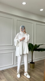 Saten Tunik - Beyaz