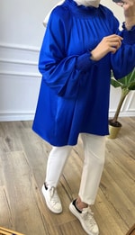 Saten Tunik - Saks 