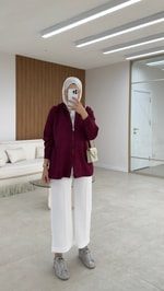 Sera Simli Hırka Mürdüm