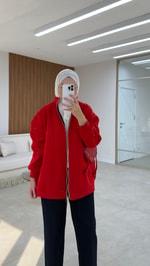 Simli Hırka Kırmızı
