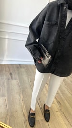 Siyah -  Büyük Cepli Oversize Ceket 