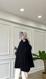 Siyah - Oversize Triko