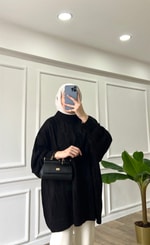 Siyah - Oversize Triko