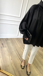 Siyah - Saten Tunik