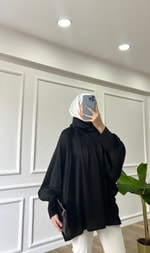 Siyah - Saten Tunik