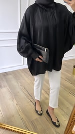Siyah - Saten Tunik