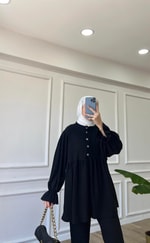 Siyah - Soft Düğmeli Takım