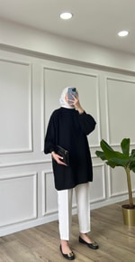 Siyah - Soft Merserize Tunik