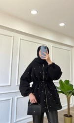 Siyah Taşlı Tasarım Hırka / Ceket