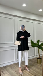Siyah- Vera Merserize Tunik