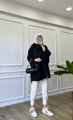 Siyah Yarasa Kollu Sweatshirt