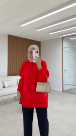 Soft Triko Kazak Kırmızı